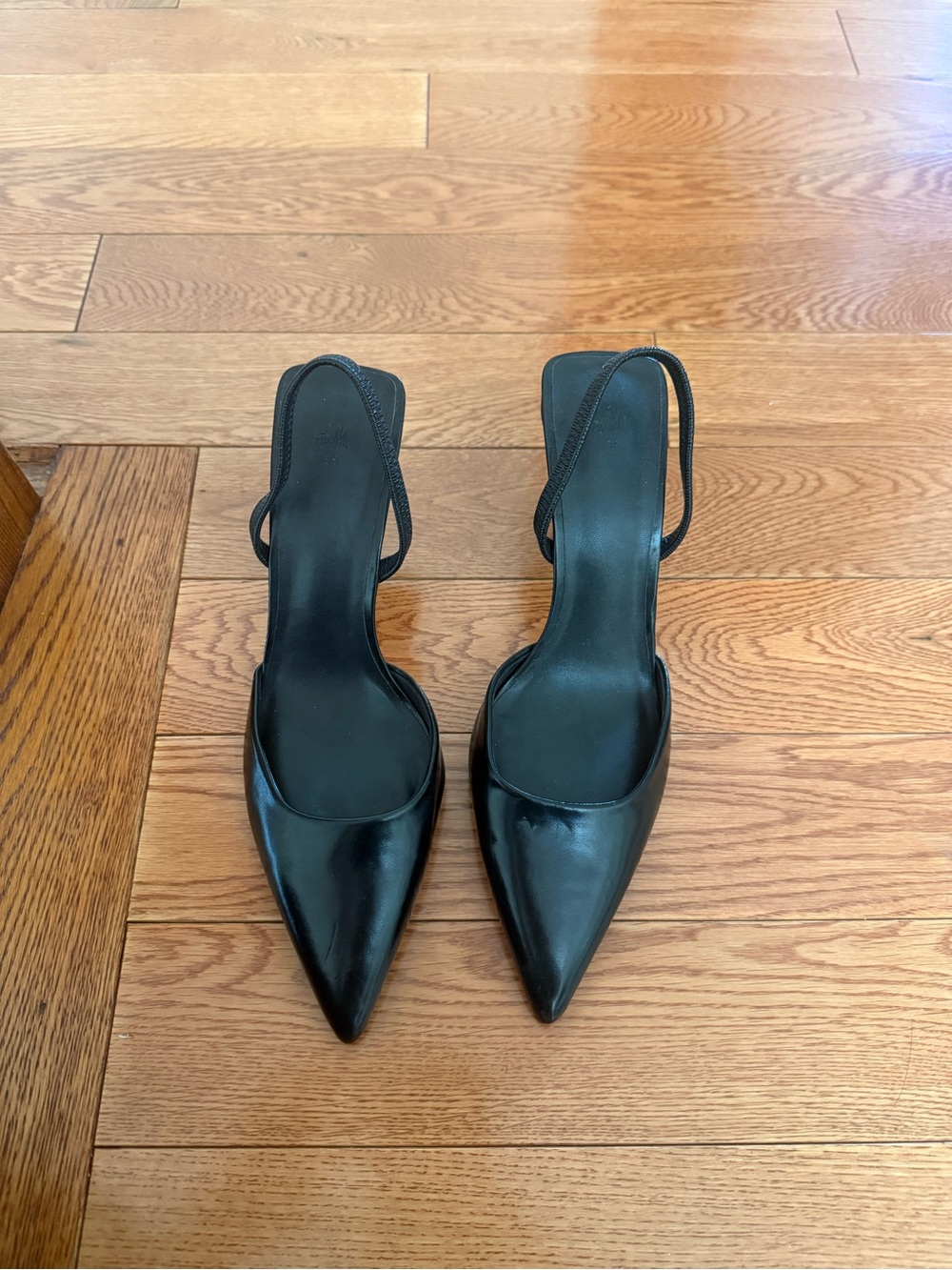 H&M Black Pointed Slingback Heels